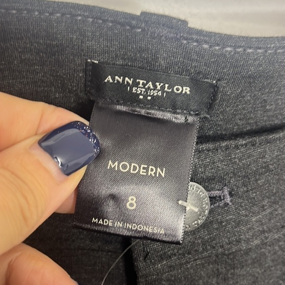 Ann Taylor NWT Modern Fit Gray Pants Size 8 Slim Leg NEW - Picture 4 of 10